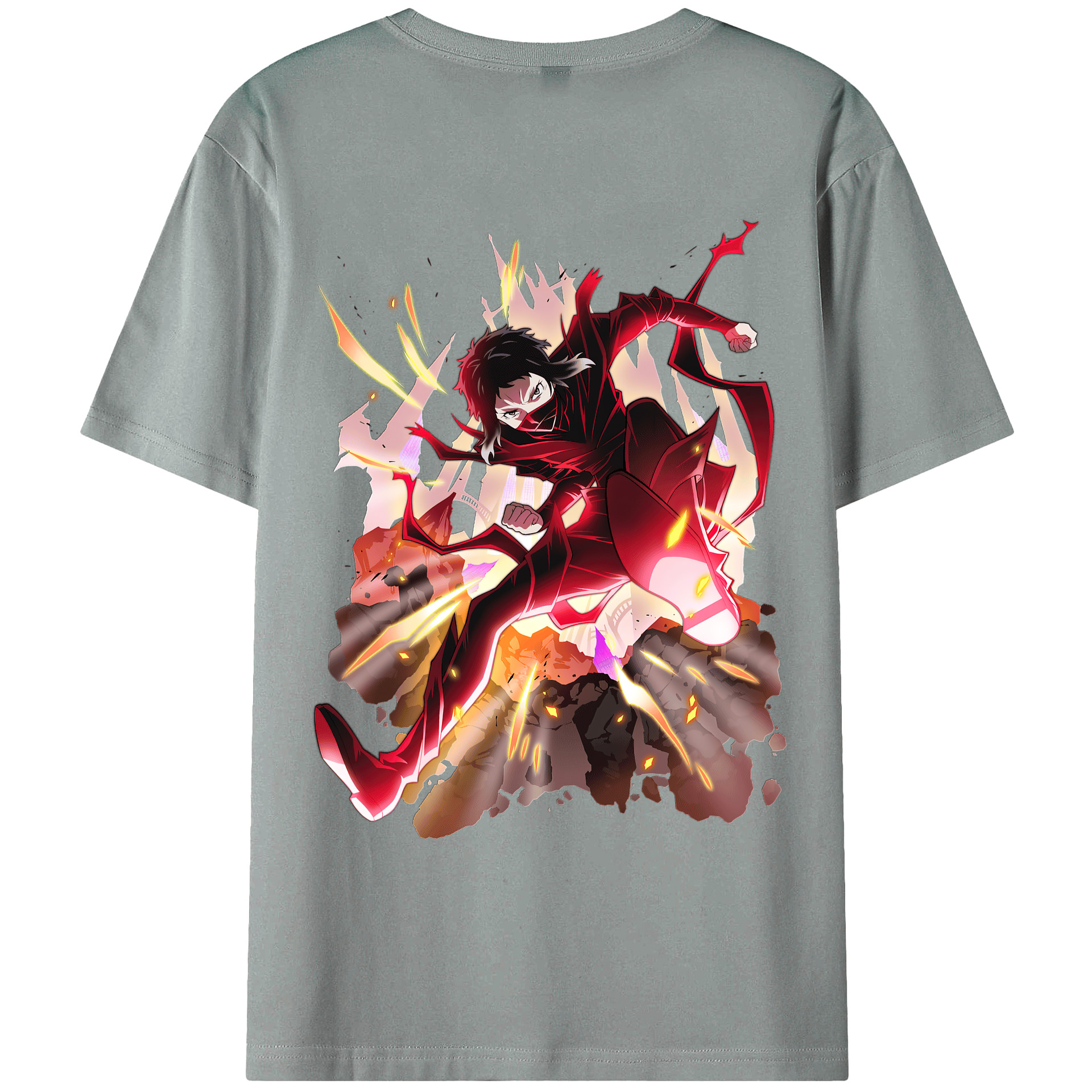 （画像用） 文豪ストレイドッグス Bungo Stray Dogs 綿100％ メンズ半袖Tシャツ（バックプリント） 通気性